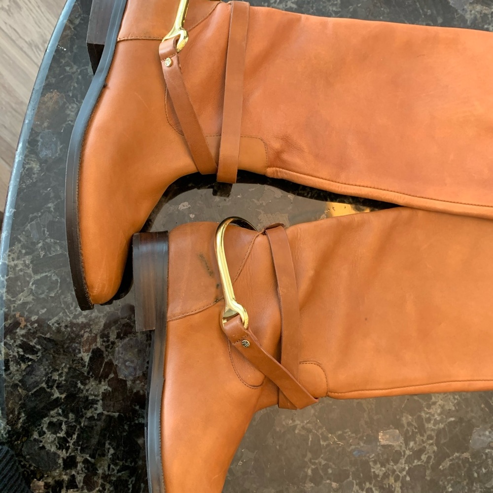 Ralph Lauren Tan Leather Riding Boots - Picture 8 of 9